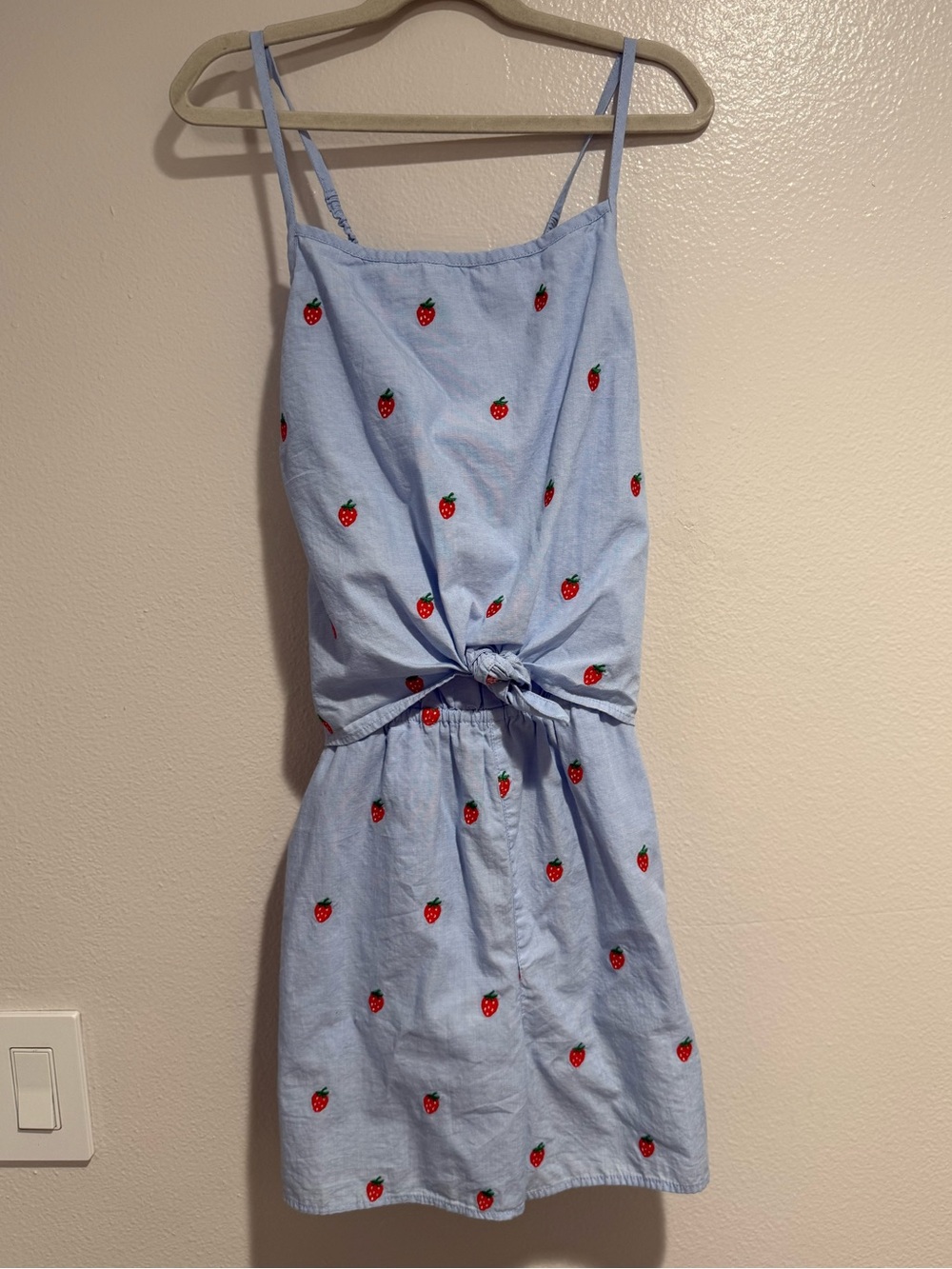 Boden Light Blue Top with Yellow Logo Detail